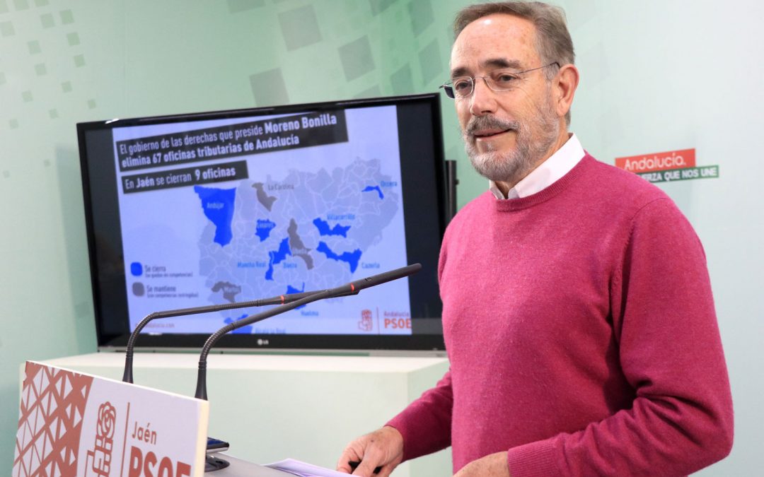 La Junta de derechas fulmina 9 oficinas tributarias en Jaén