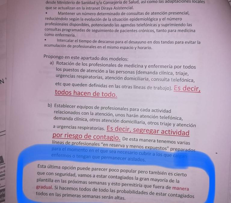 Nuevo escándalo en el Distrito Jaén-Jaén Sur: La Junta envió un plan de contingencia donde anticipaba a los profesionales que iban a contagiarse “en su gran mayoría”