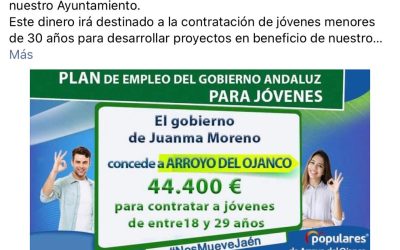 La Junta recorta un 40% en empleo mientras el Ayuntamiento de Arroyo comparte panfletos del PP