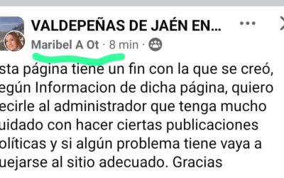 El PP de Valdepeñas de Jaén amenaza en redes sociales a quienes critiquen a la Junta o a Juanma Moreno